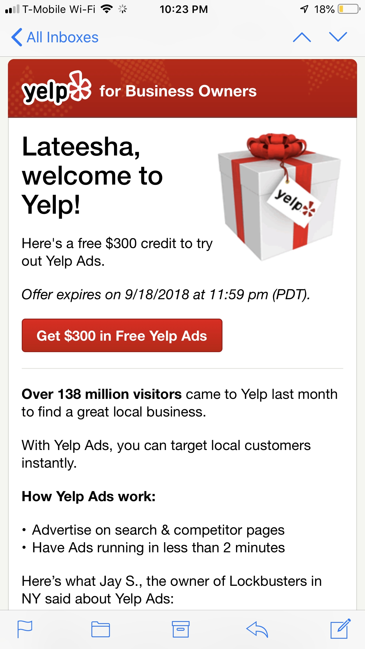 yelp reviewer adds business
