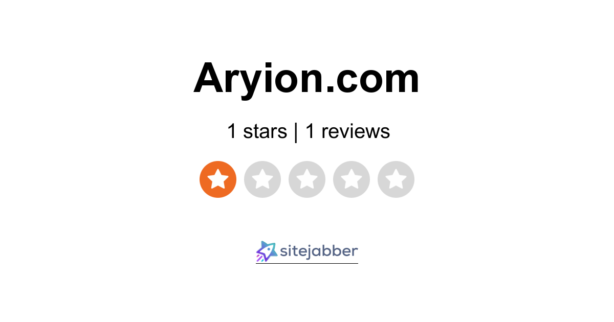 Aryion Reviews 1 Review of Sitejabber