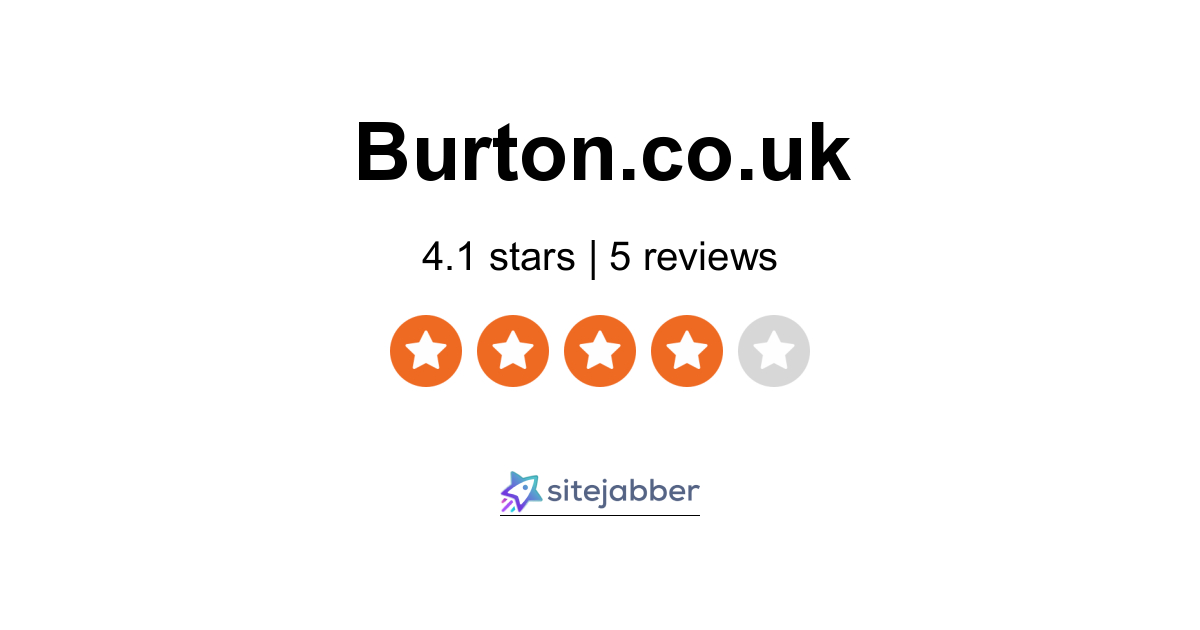 Burton Reviews 5 Reviews of Burton Sitejabber