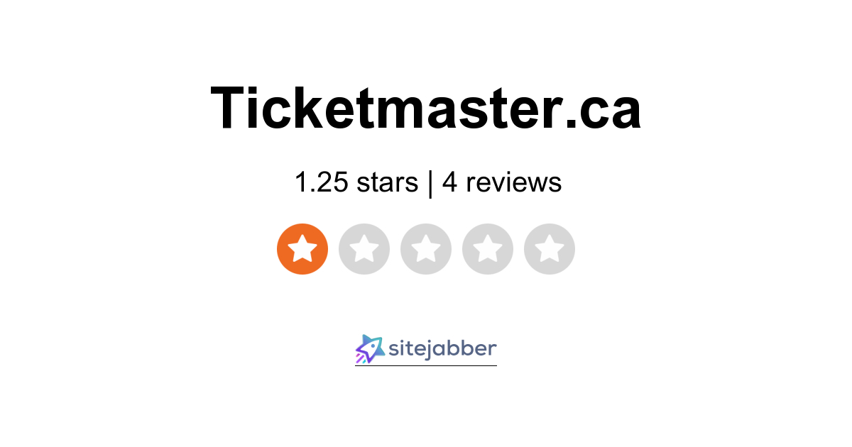 Ticketmaster CA Reviews 4 Reviews of Ticketmaster.ca Sitejabber