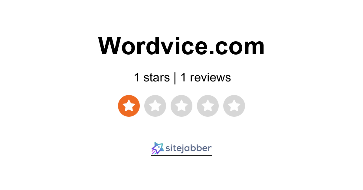 Wordvice Reviews - 1 Review Of Wordvice.com | Sitejabber